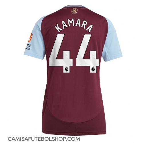 Camisa de time de futebol Aston Villa Boubacar Kamara #44 Replicas 1º Equipamento Feminina 2024-25 Manga Curta